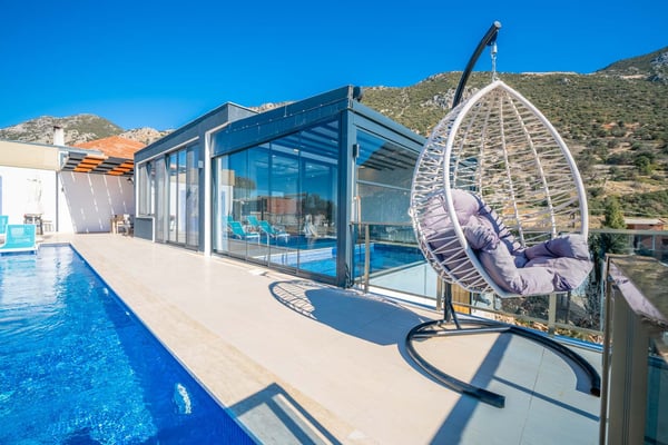 Villa Pink-1, Kalkan Bölgesinde, Kapalı Havuzlu, Deniz Manzaralı 1