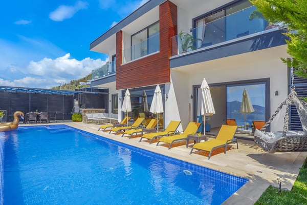 Villa Yelkin, Kalkan Bölgesinde, Deniz Manzaralı, Jakuzili Muhafazakar Villa 1