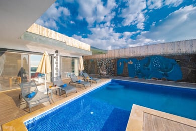 Villa Palmatom-2, Isıtmalı Korunaklı Havuzlu, Süit Odalı, Jakuzili Villa 3