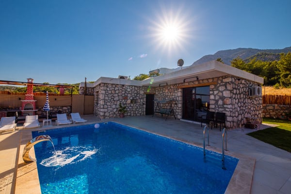 Villa Huşu-2, Full Patara Manzaralı, Süit Odalı, Jakuzili, Korunaklı Villa 2