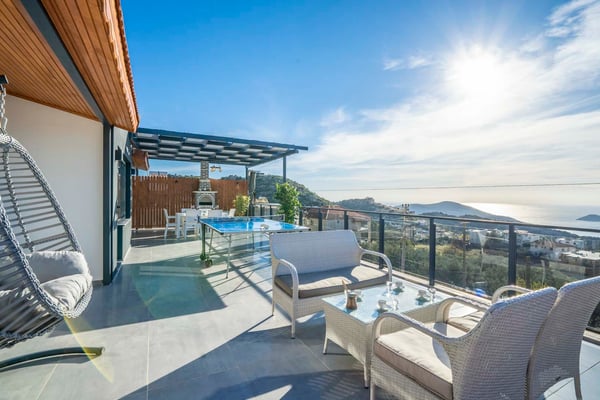Villa Bianos-1, Kalkan Bölgesi`nde, Jakuzili, Korunaklı Havuzlu Villa 1