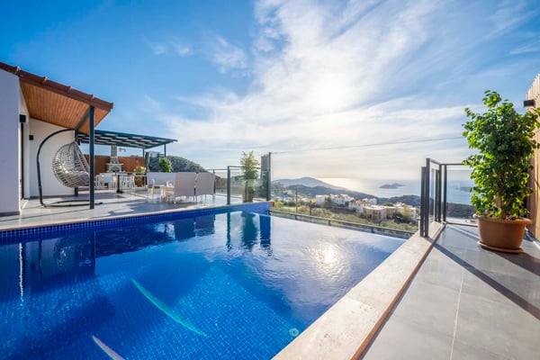 Villa Bianos-1, Kalkan Bölgesi`nde, Jakuzili, Korunaklı Havuzlu 1