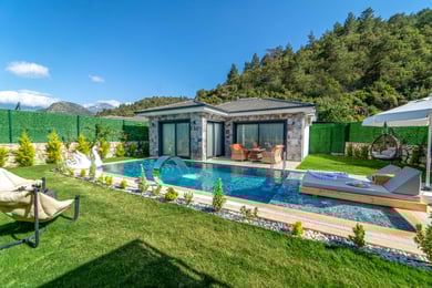 Villa Monata-4, Fethiye`de, Korunaklı Havuzlu, Jakuzili Balayı Villası 1
