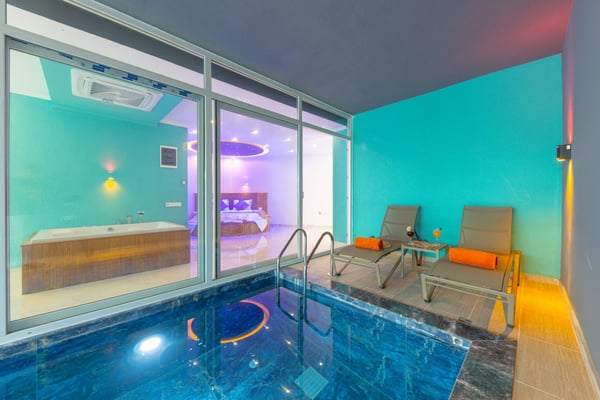 Villa Ametis-3, Kalkan Bölgesi`nde, Kapalı Havuzlu Balayı Apartı 3