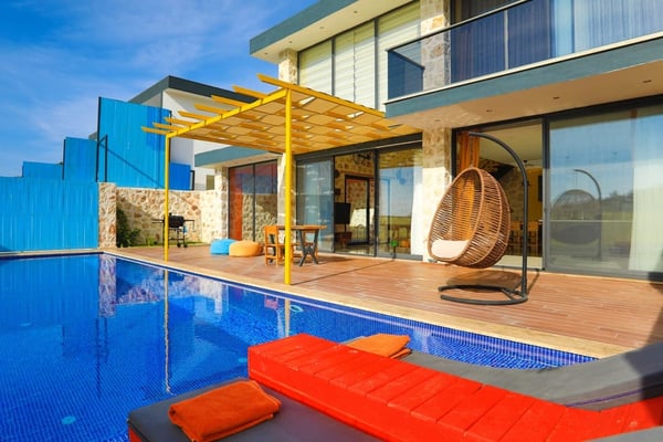 Villa Kabare-1, Kalkan Bölgesi`nde, İki Havuzlu Balayı Villası 1