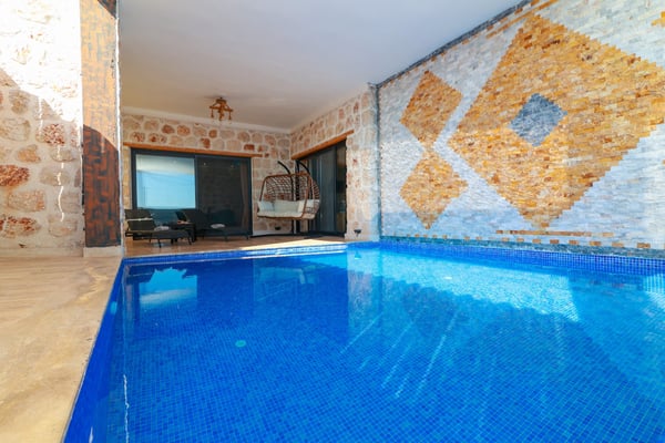 Villa Jumbo-2, Kalkan Bölgesinde, Deniz Manzaralı, Jakuzili, Muhafazakar 3