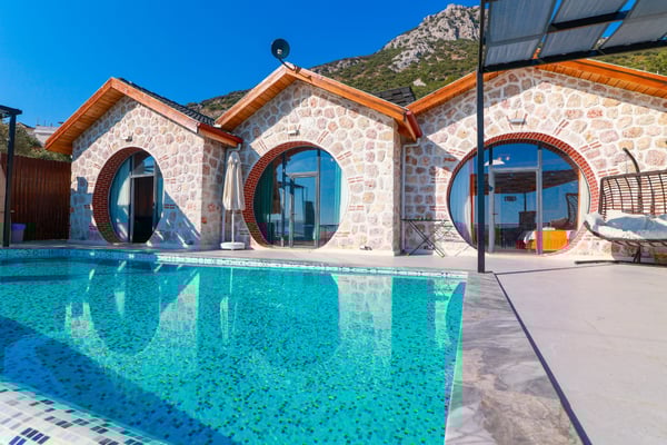 Villa Gollum-1, Kalkan Bölgesinde, Deniz Manzaralı, Jakuzili, Muhafazakar 1