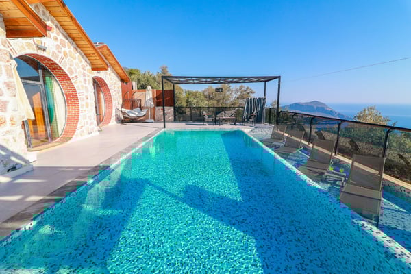 Villa Gollum-1, Kalkan Bölgesinde, Deniz Manzaralı, Jakuzili, Muhafazakar 3