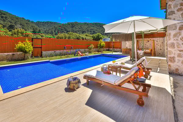 Villa Bonbon, Kalkan Sarıbelen'de, Doğa İçerisinde, Muhafazakar Villa 3