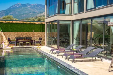 Villa Soluk-3, Kalkan Bölgesinde, İki Odalı, Dört Kişilik, Jakuzili Lüks Villa 2