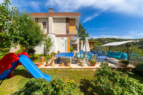 Villa Gökyüzü, Korunaklı Havuzlu, Deniz Manzaralı, Şömineli 1