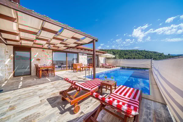 Villa Faunus, Kalkan Bölgesinde, 4 Kişilik, Jakuzili ve Muhafazakar 3