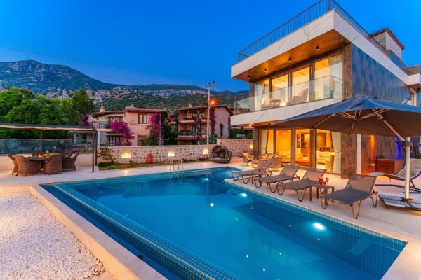 Villa Blue-1, Deniz Manzaralı, Kapalı Havuz, Hamam ve Sauna 1