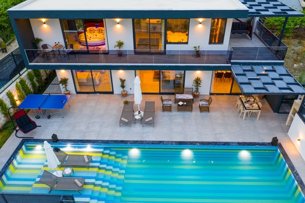 Villa Laila-1, Korunaklı Havuzlu, Spor Salonlu, Manzaralı Villa 2