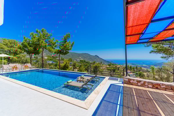 Villa Piaf, Kalkan Bölgesinde, Deniz Manzaralı, Korunaklı Havuzlu Villa 3