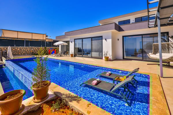 Villa Şan-1, Kalkan Bölgesinde, 2 Odalı, Deniz Manzaralı Villa 1