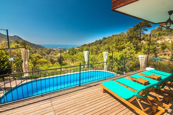 Villa Loren-2, Kalkan Bölgesinde, Üç Odalı, Isıtmalı Havuzlu, Deniz Manzaralı Villa 1