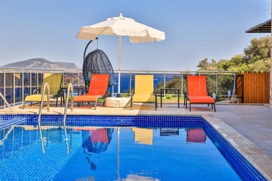 Villa Süslü, Kalkan Bölgesinde, İki Odalı, Korunaklı Havuzlu, Jakuzili Balayı Villası 3