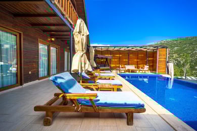 Villa Seyir-2, Kalkan Bölgesinde, İki Odalı, Korunaklı Havuzlu, Doğa Manzaralı, Jakuzili Villa 2