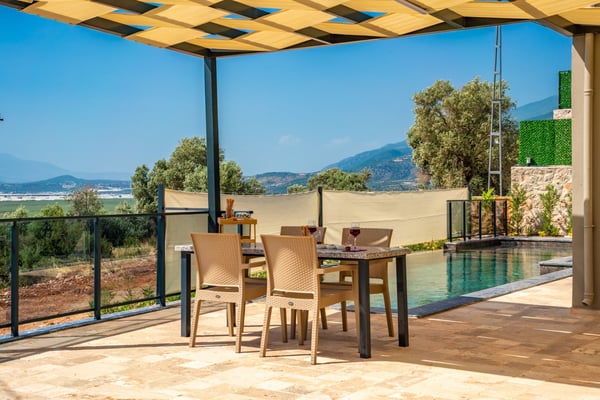 Villa Soluk-1, Kalkan Bölgesinde, İki Odalı, Dört Kişilik, Jakuzili Lüks Villa 3