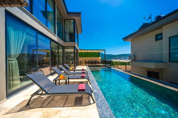 Villa Soluk-2, Kalkan Bölgesinde, İki Odalı, Dört Kişilik, Jakuzili Lüks Villa 2