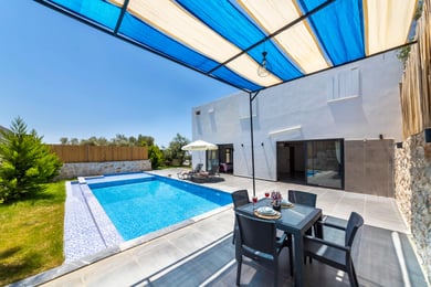 Villa Yek-2, Jakuzili, Korunaklı Havuzlu, Balayı Villası 1