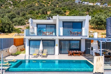 Villa Pelopea, 2 Odalı, Çift Jakuzili, Saunalı, Deniz Manzaralı Villa 1