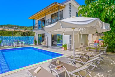 Villa Poseidon, Kalkan Bölgesinde, İki Odalı, Jakuzili, Deniz Manzaralı Villa 1