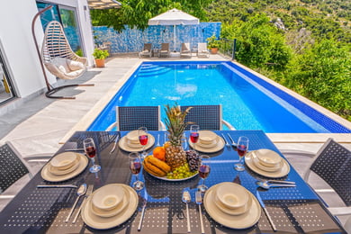 Villa Poseidon, Kalkan Bölgesinde, İki Odalı, Jakuzili, Deniz Manzaralı Villa 3