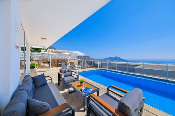 Villa Şiraz-3, Kalkan Bölgesinde, Deniz Manzaralı, Jakuzili 2