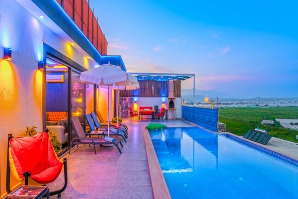Villa Gök-2, Kalkan Bölgesinde, Jakuzili Korunaklı Villa 3