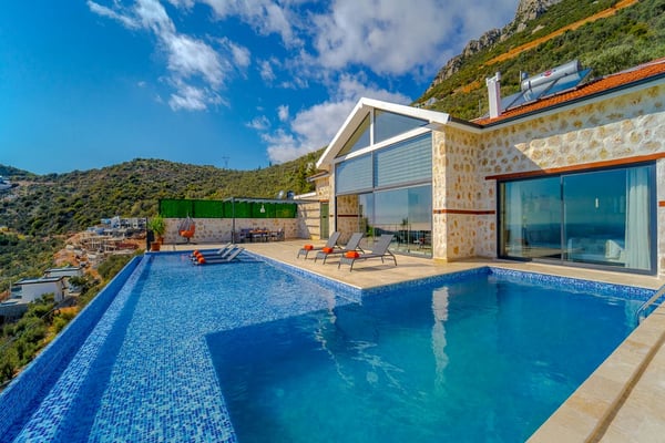 Villa Nori, Kalkan`da, 3 Odalı, Deniz Manzaralı Villa 3