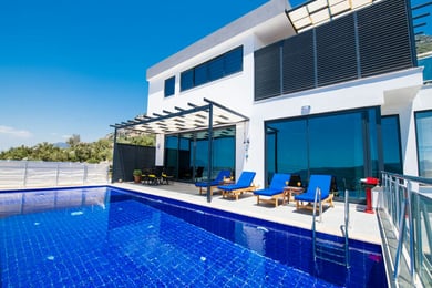 Villa Trap-1, Kalkan`da, Jakuzili, Korunaklı Havuzlu Villa 1