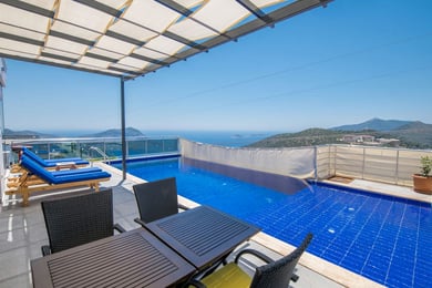 Villa Trap-1, Kalkan`da, Jakuzili, Korunaklı Havuzlu Villa 3