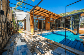 Villa Erebos, Kalkan Bölgesinde, 2 Odalı, Jakuzili, Muhafazakar Villa 1