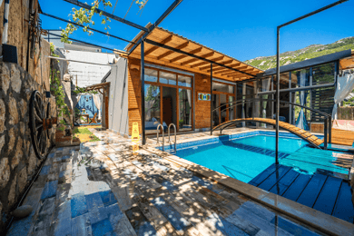 Villa Erebos, Kalkan Bölgesinde, 2 Odalı, Jakuzili, Muhafazakar Villa 1