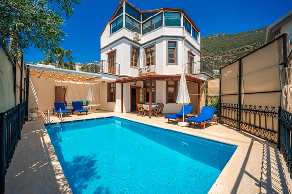 Villa Saron, Kalkan Bölgesinde, 3 Odalı, Jakuzili, Deniz Manzaralı Villa 1