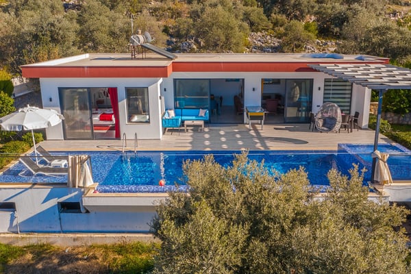 Villa Ganges, Kalkan Bölgesinde, 1 Odalı, Jakuzili, Muhafazakar Villa 1