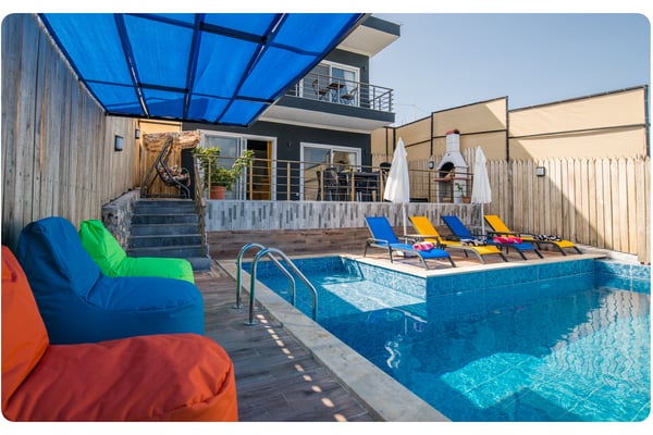 Villa Peleus, Kalkan Bölgesinde, İki Odalı, Jakuzili, Muhafazakar Villa 1