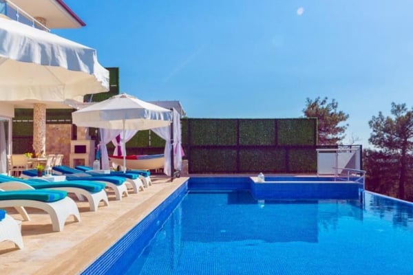 Villa Alkimedon, Kalkan Bölgesinde, Çift Jakuzili, 3 Odalı, Deniz Manzaralı Villa 2