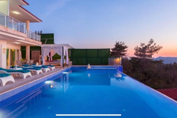 Villa Alkimedon-2, Kalkan Bölgesinde, 3 Odalı, Jakuzili, Deniz Manzaralı Villa 3