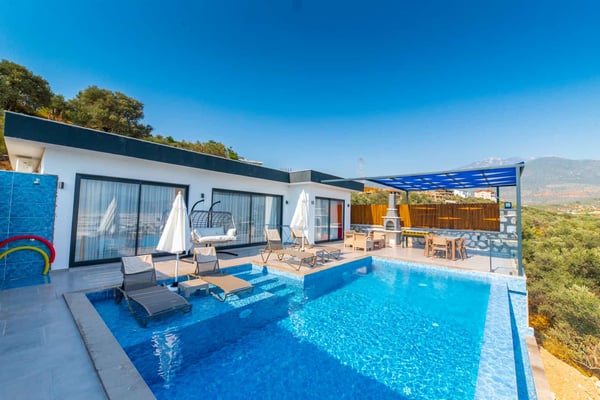 Villa Akragos, Kalkan Bölgesinde, 2 Odalı, Jakuzili, Muhafazakar Villa 1