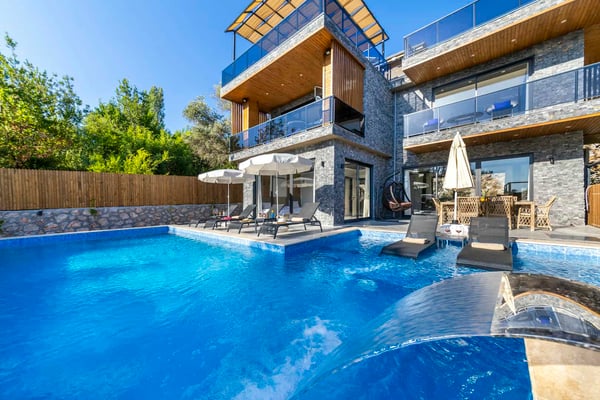 Villa Doris, Kalkan Bölgesinde, 4 Odalı, Çift Jakuzi ve Hamamlı, Spor Odalı, Muhafazakar Villa 1