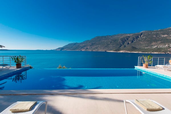 Villa Mavi, Geniş Havuzlu, Denize Yakın, Şömineli Villa 1