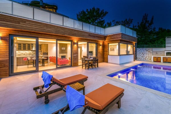 Villa Porto-4, Korunaklı Yüzme Havuzlu, Deniz Manzaralı Villa 1